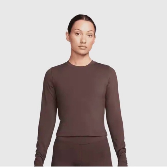 Nike One, Dri Fit Long Sleeve Top, Baroque Brown, Small - Picture 2 of 6